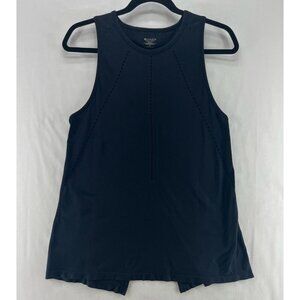 Athleta Tank Top Size S Foothill Seamless Crewneck Split Back Sleeveless Black
